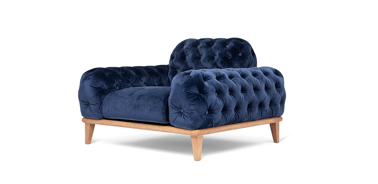 Barokko fotelja plava