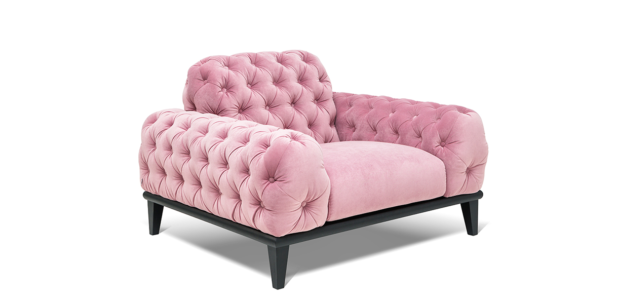 Barokko fotelja pink